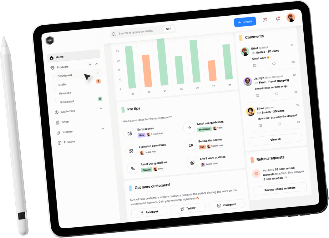 FoodyQueen Dashboard Interface